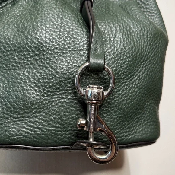 Rebecca Minkoff Blythe Studded Leather Green Backpack Silver Hardware - Picture 6 of 9